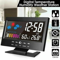 intelligent digital clock weather station display alarm calendar clock function thermometer wireless temperature humidity meter