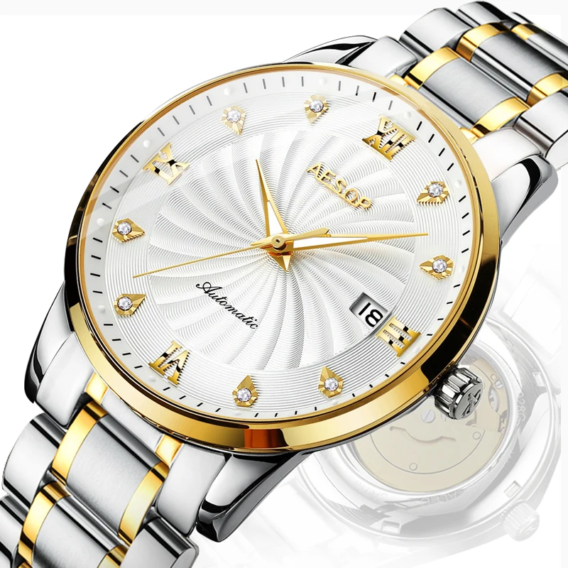 Часы наручные мужские механические брендовые автоматические водонепроницаемые