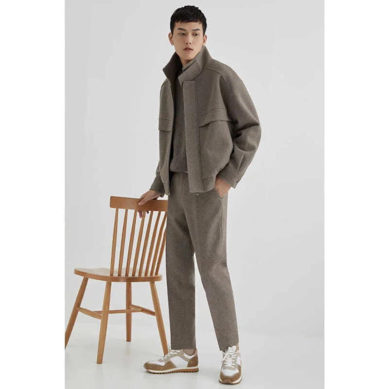 Осень-зима 2022 Модное Новое мужское шерстяное пальто для мужчин короткая