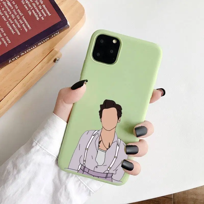 

Harry style Phone Case Green Candy Color for iPhone 6 7 8 11 12 s mini pro X XS XR MAX Plus