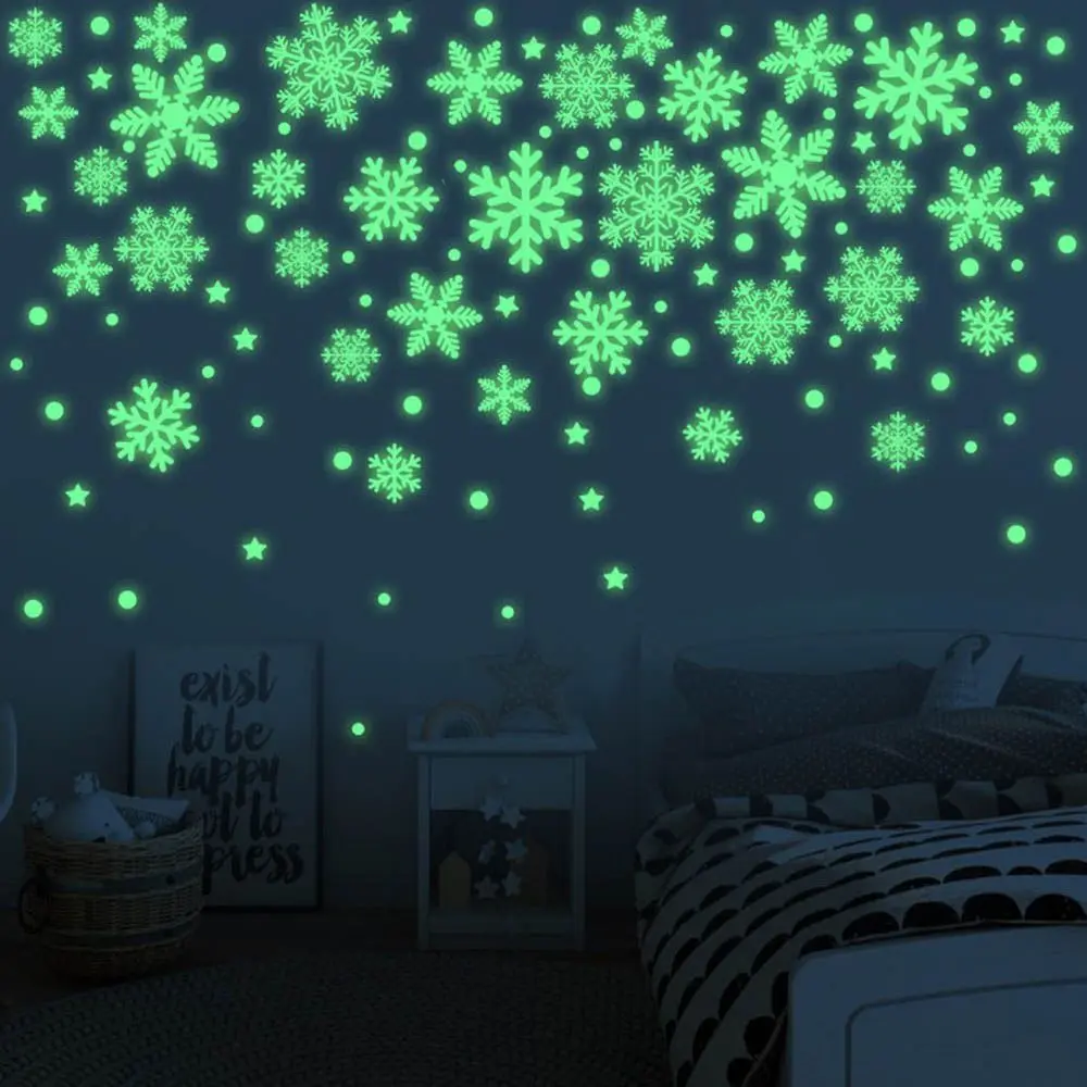 61/64x светящиеся наклейки на снег рождественские окна флуоресцентные стену