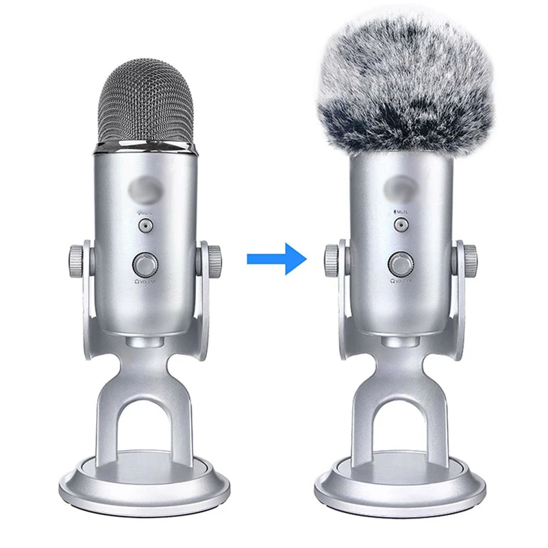 Чехол для микрофона снижает шум ветра Blue yeti Pro пушистый и удобный чехол интервью |
