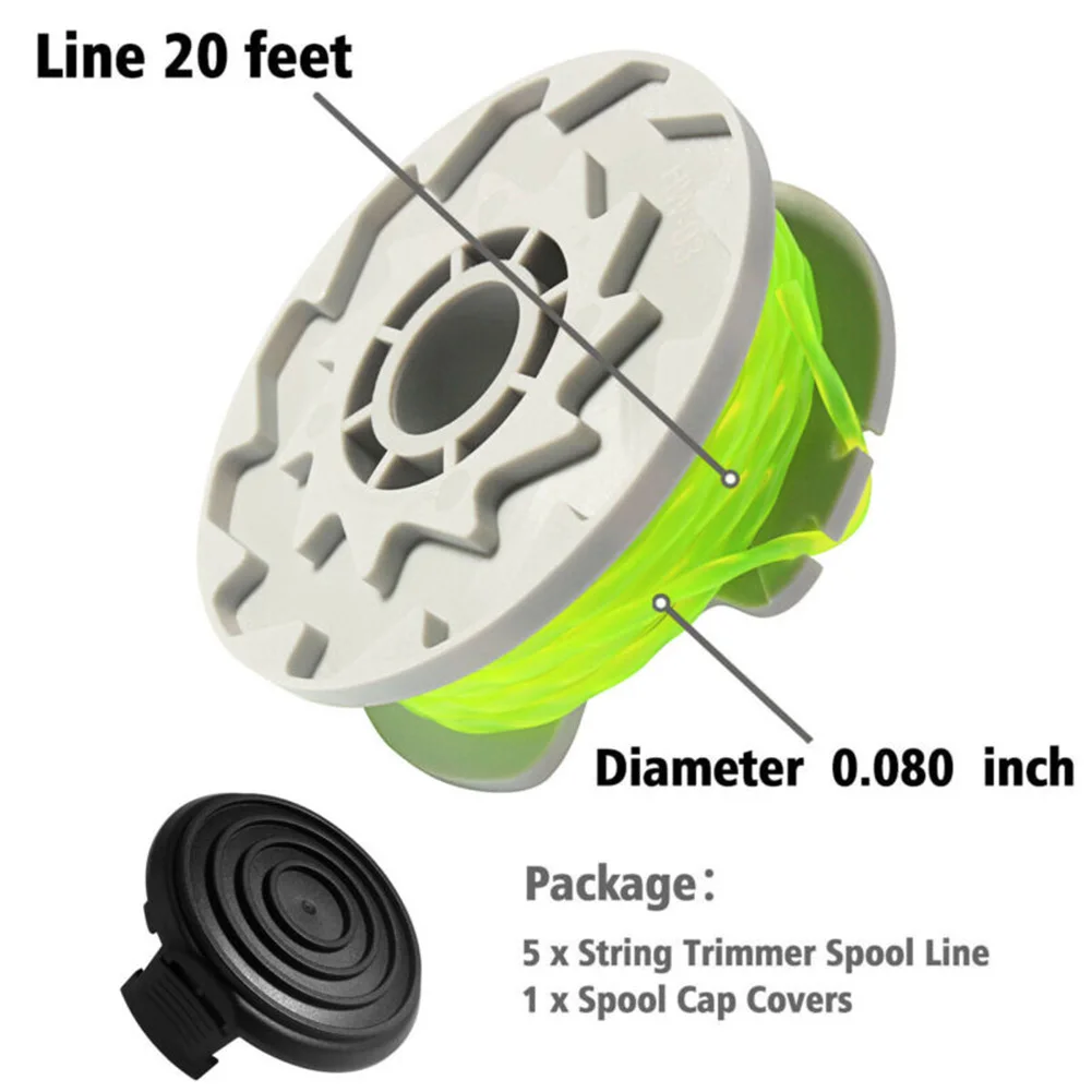 

6+2PCS Spool Line Replacement For WORX WA0014 WG168 WG184 WG190 WG191 Trimmer Trimmer Line Spool Cap Spring Kit