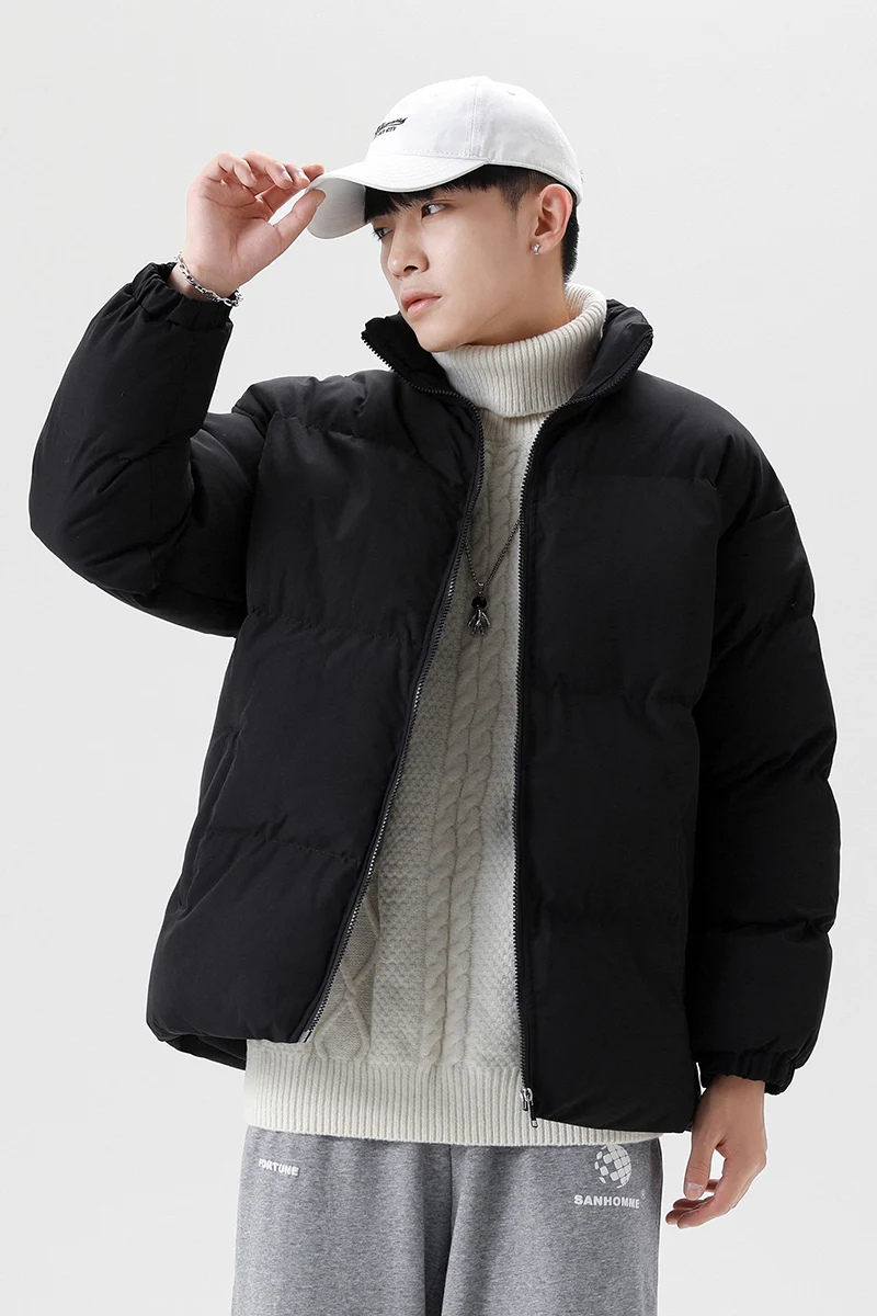 Men's Harajuku color coat winter jacket 2021 men's street clothes hip hop Parker Korean black clothes puff jacket
