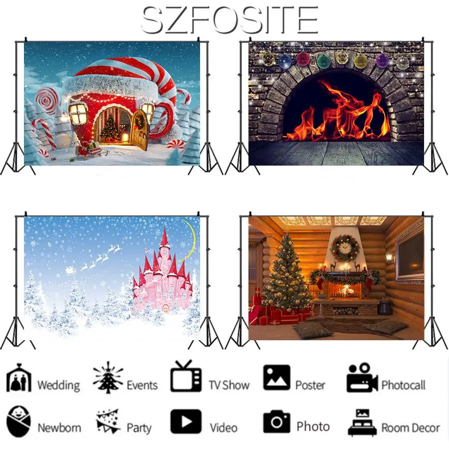 Фон для фотосъемки новорожденных с изображением домика сладостей замка