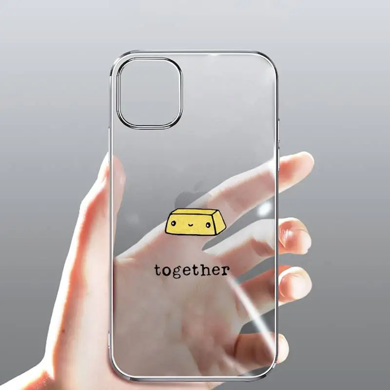 

Cartoons Milk Biscuits BFF Couple Cute Phone Case Transparent for iPhone 11 12 mini pro XS MAX 8 7 6 6S Plus X 5S SE 2020 XR