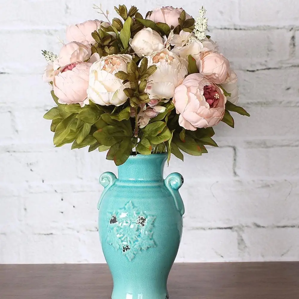 1 букет винтажные искусственные шелковые цветы пиона красивые для дома свадьбы