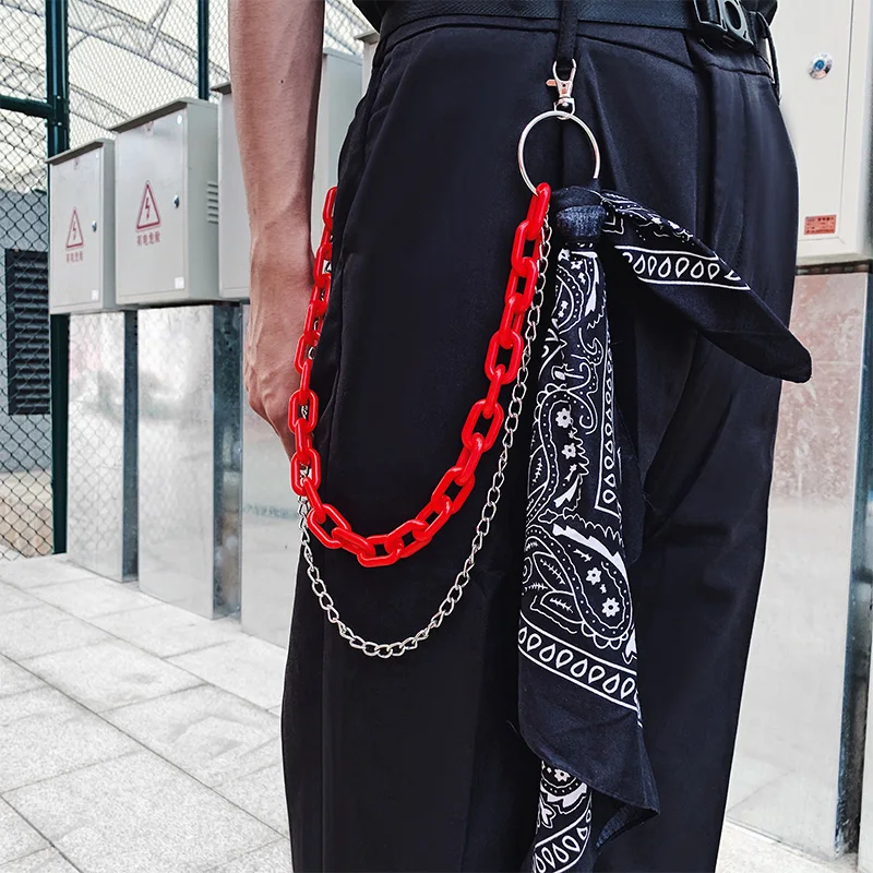 Флуоресцентная зеленая пластиковая цепочка из акриловой смолы для брюк с