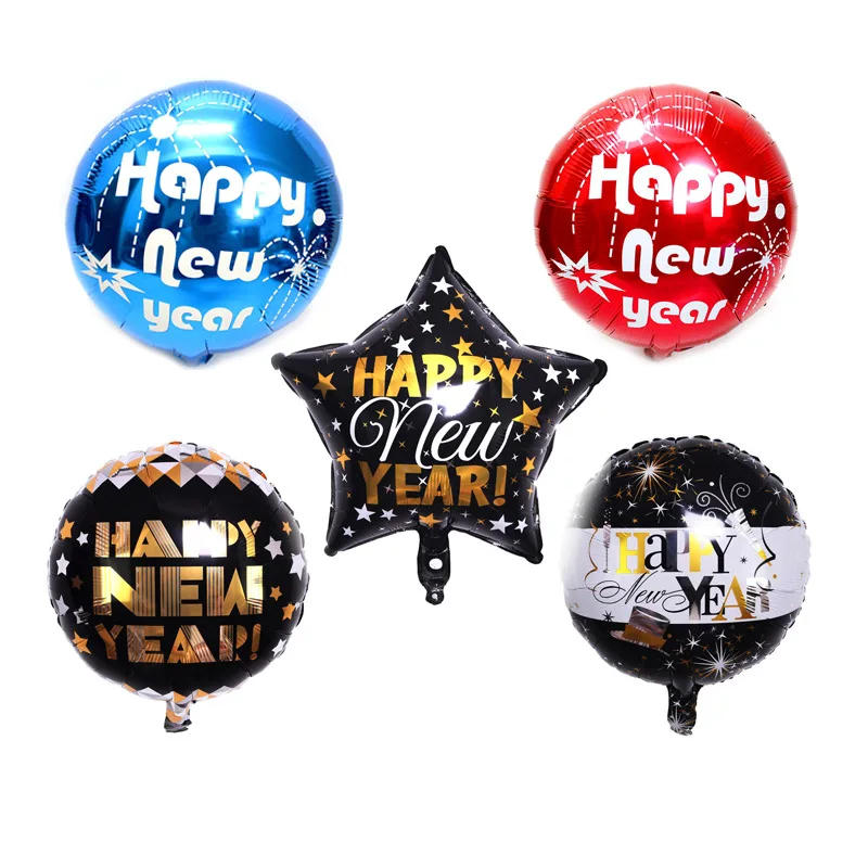 

18 inch happy new year balloon christmas new year party party shopping mall atmosphere decoration balloon wholesale
