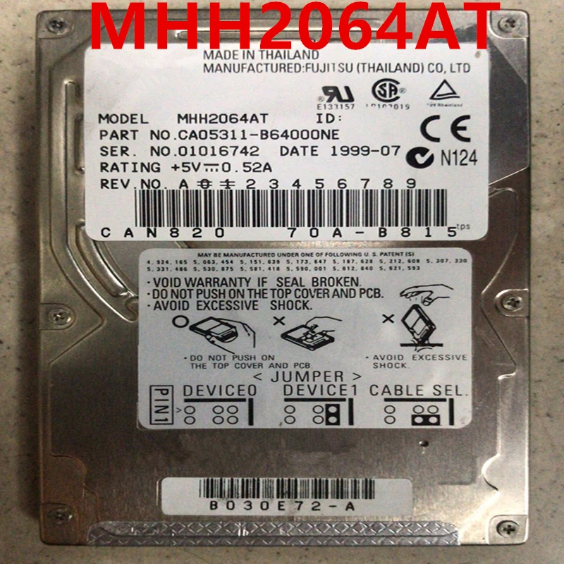 90%   HDD  Fujitsu 6, 4  2, 5  IDE 4  5400 /   HDD   HDD  MHH2064AT