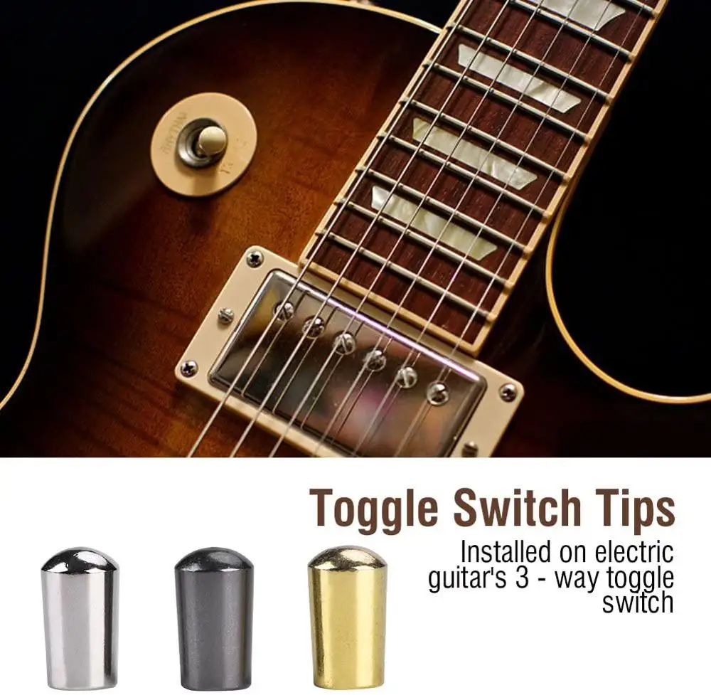 Guitar Pickup Switch Tip， Guitar Toggle Switch Selector with Brass Metal Tip 3 Way Toggle Switch Knob Tip Cap for LP EPI Guitar
