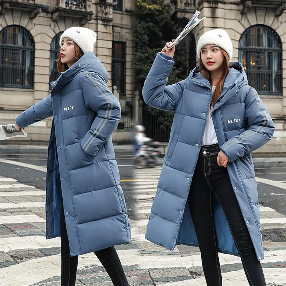 Vielleicht Winter Coat Women Fashion Lovers Winter Jacket Women Cotton Padded Parka Long Outwear Hooded Solid Female Jacket Coat