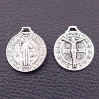 religious jesus tags metal pendant christian charms devout christians charms diy handmade jewelry charms silver plated 8pcs