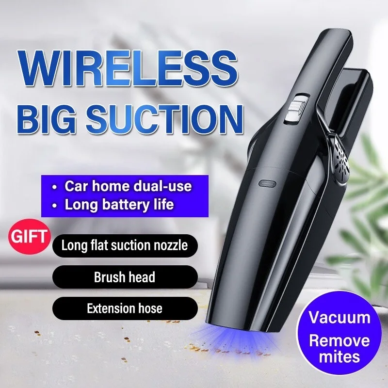 

8000PA Car & Household Vacuum Cleaner USB Wireless Rechargeable Portable Handheld Cleaner Dry Wet Dual Use