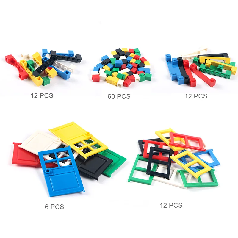 102 шт. строительные блоки город DIY творческий дом кирпичи дверей и окон кирпич