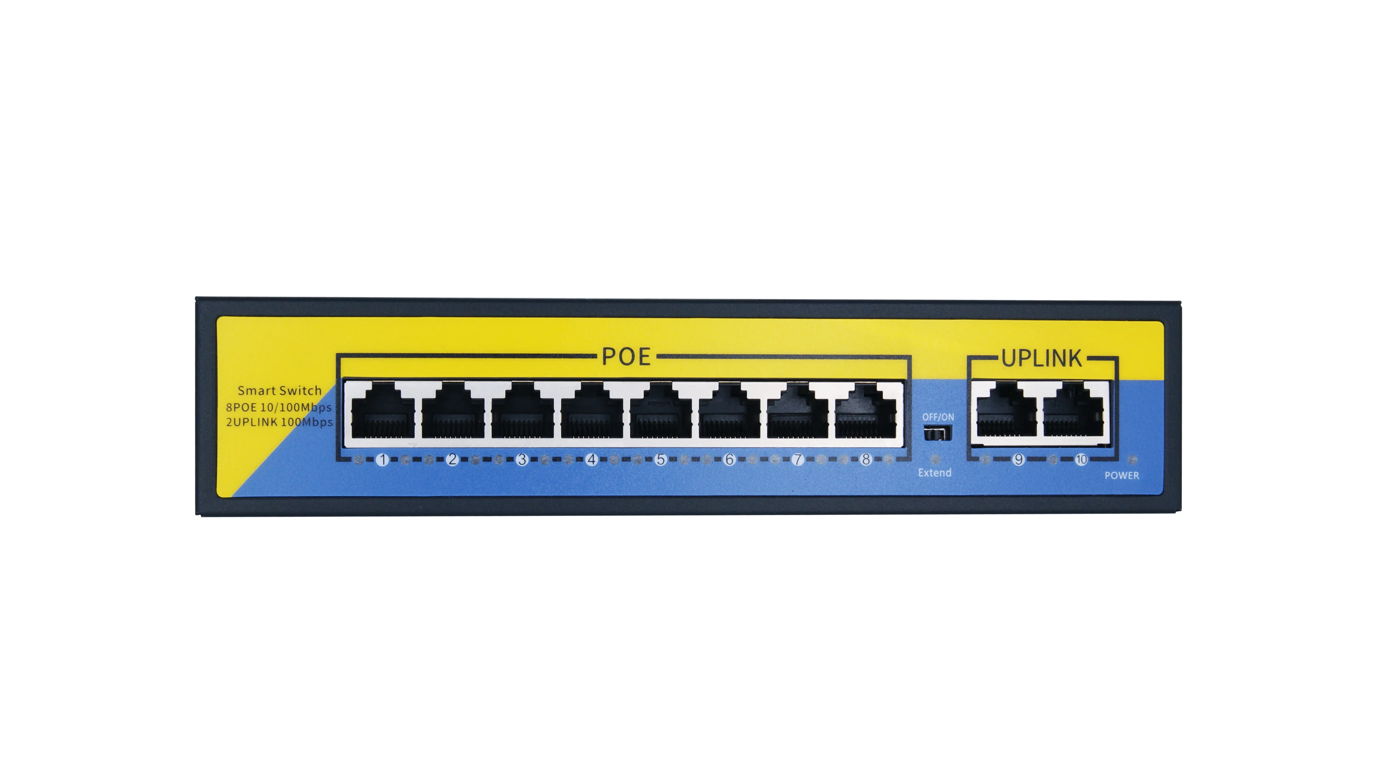 10 ports KuWFi 10 портовый коммутатор PoE, 2 порта UpLink, 802.3af/at, 120 Вт Встроенная Мощность, Vlan до 250 м, металлический сетевой коммутатор Plug& Play - Цвет: 10 ports