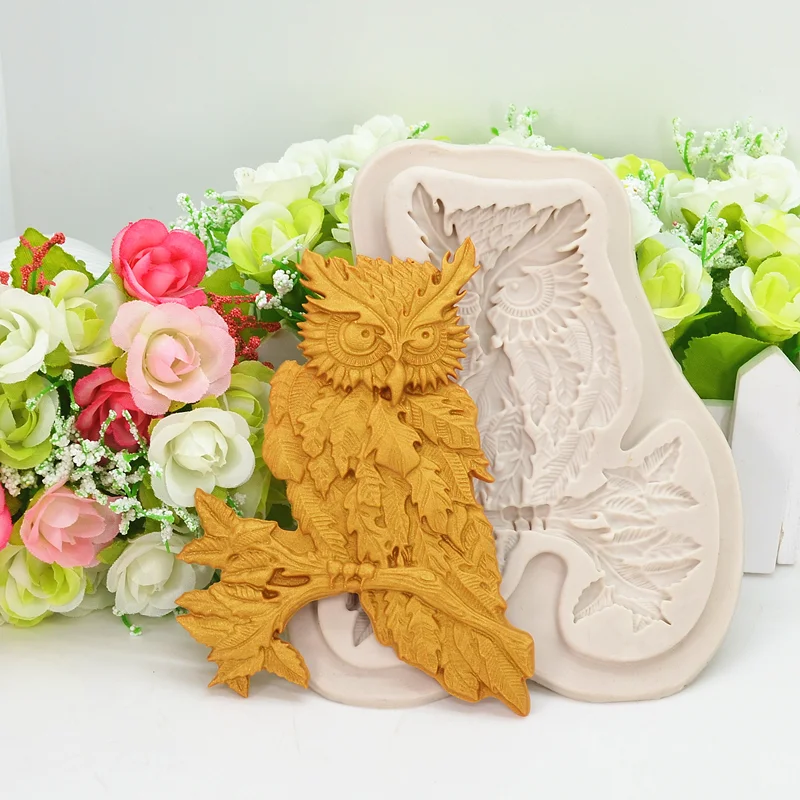 

Branch Owl Silicone Mold Kitchen Resin Baking Tool DIY Cake Pastry Fondant Moulds Dessert Chocolate Lace Decoration Supplies