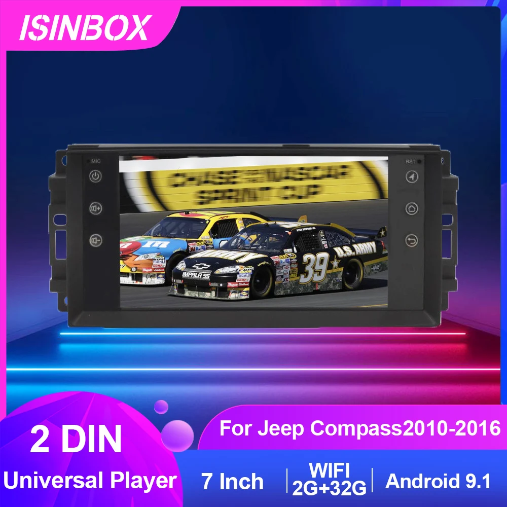 

2 Din Android автомобильный мультимедийный плеер 7 дюймов WIFI 2 + 32G IPS DSP автомобильный стерео GPS навигатор автомобильное Авторадио для Jeep Compass 2010-2016