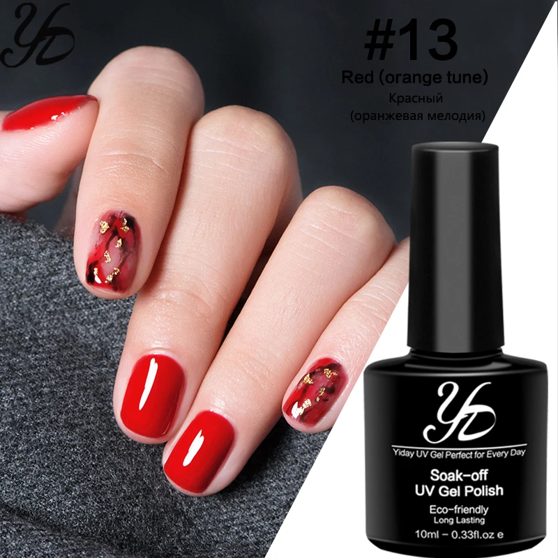 Yiday 1x ярко-красный оранжевый тон лак для ногтей УФ-гель чистый цвет