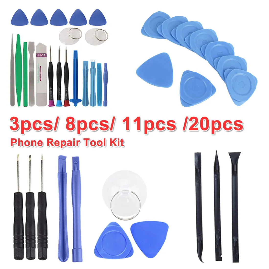 

8 in 1/11 in 1/20 in 1/3pcs Opening Tool Mobile Phone Repair Tools Kit Spudger Pry Screwdriver Set for Phone Hand Tools Set