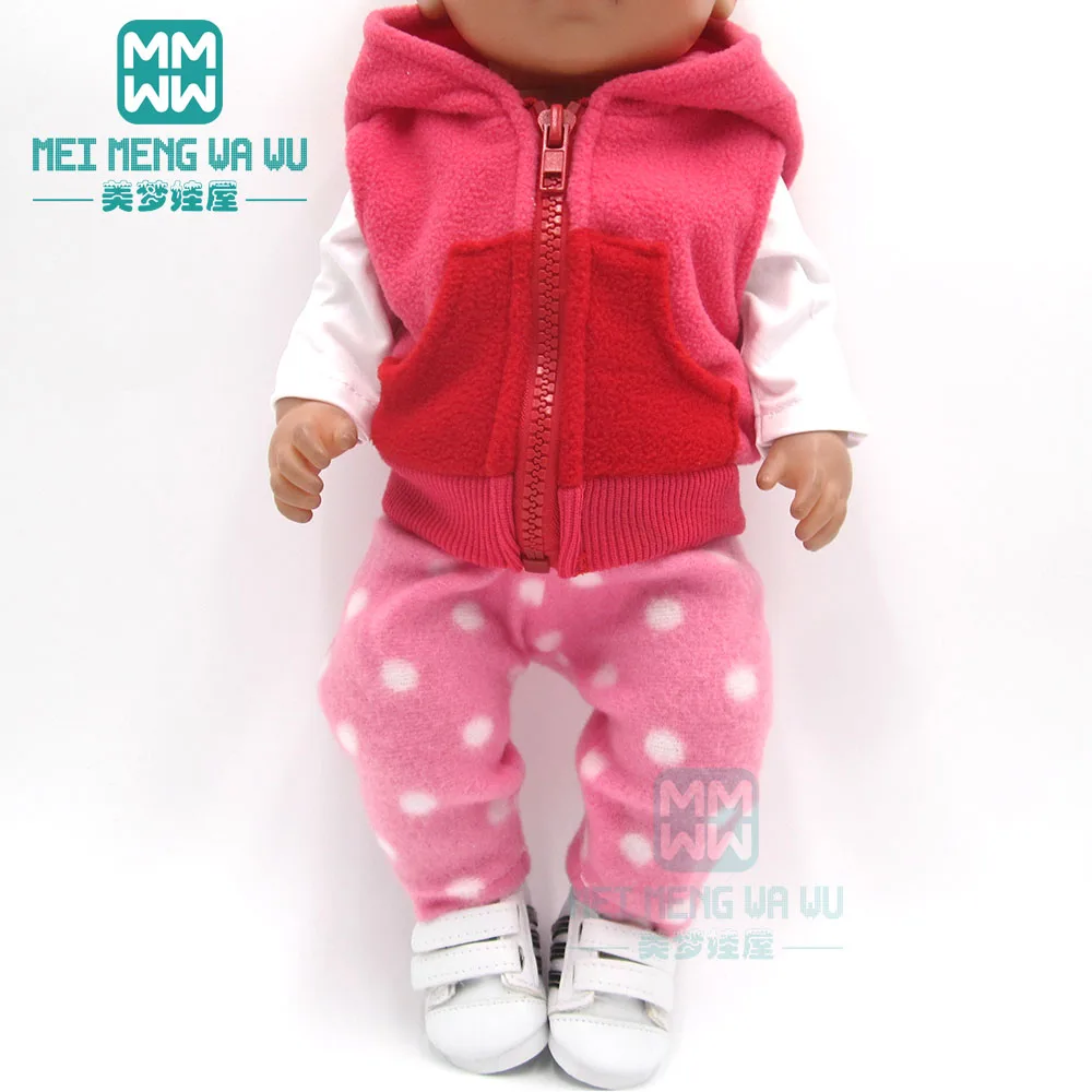 

Baby clothes for doll fit 43cm toy born doll accessories and American doll Cartoon casual set