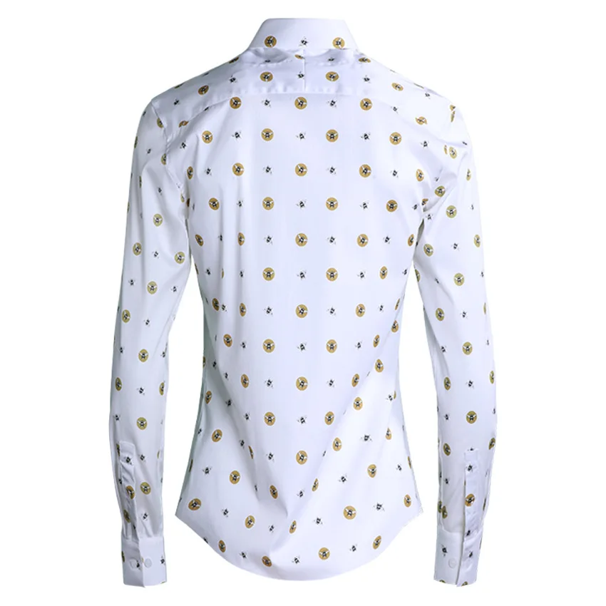 Рубашка Minglu мужская с принтом в горошек роскошная модная сорочка пчелиным