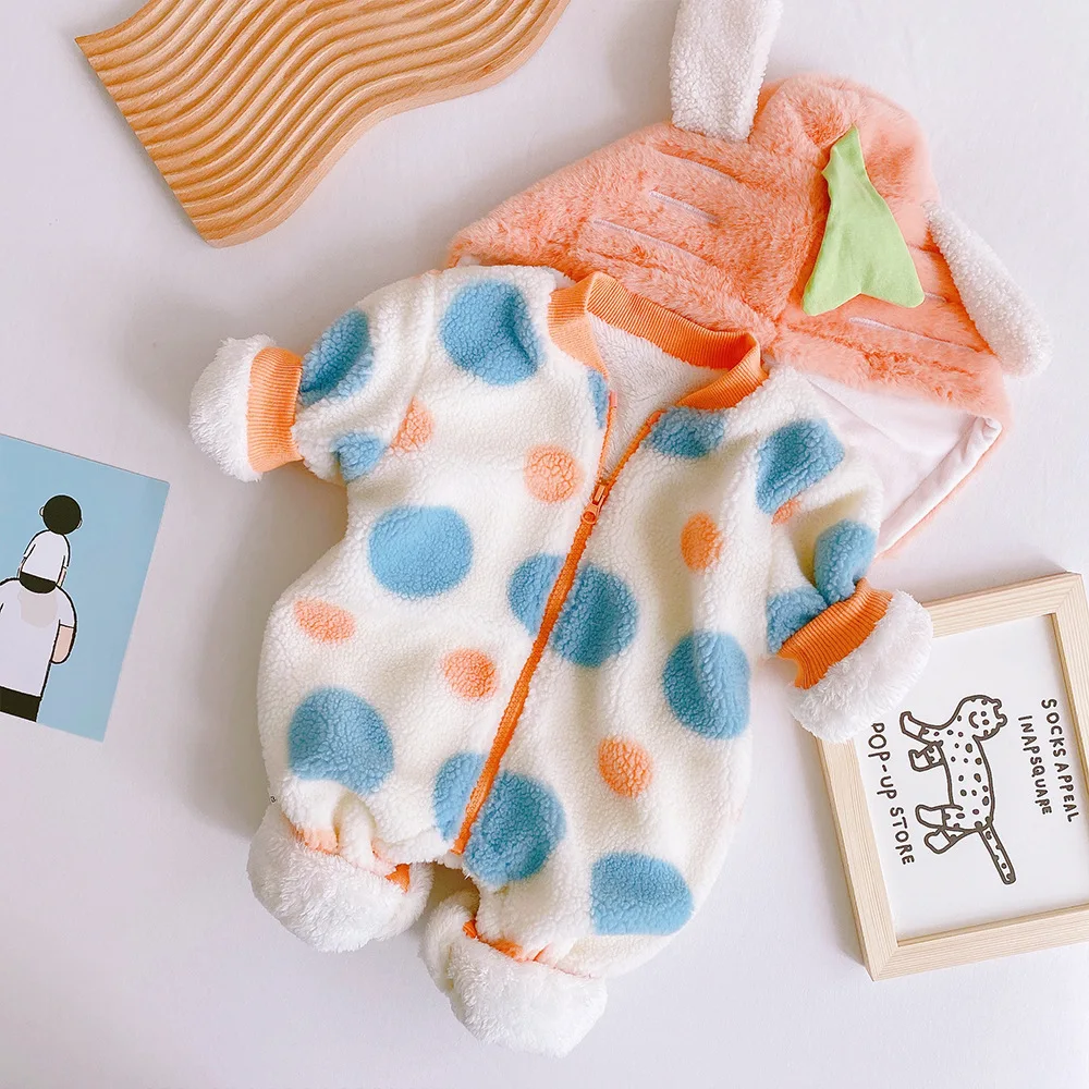 

Детский бархатный комбинезон в горошек, с длинным рукавом