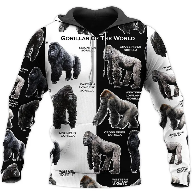 

Fashion world gorilla 3D printing shirt Hoodie zipper shirt casual shirt