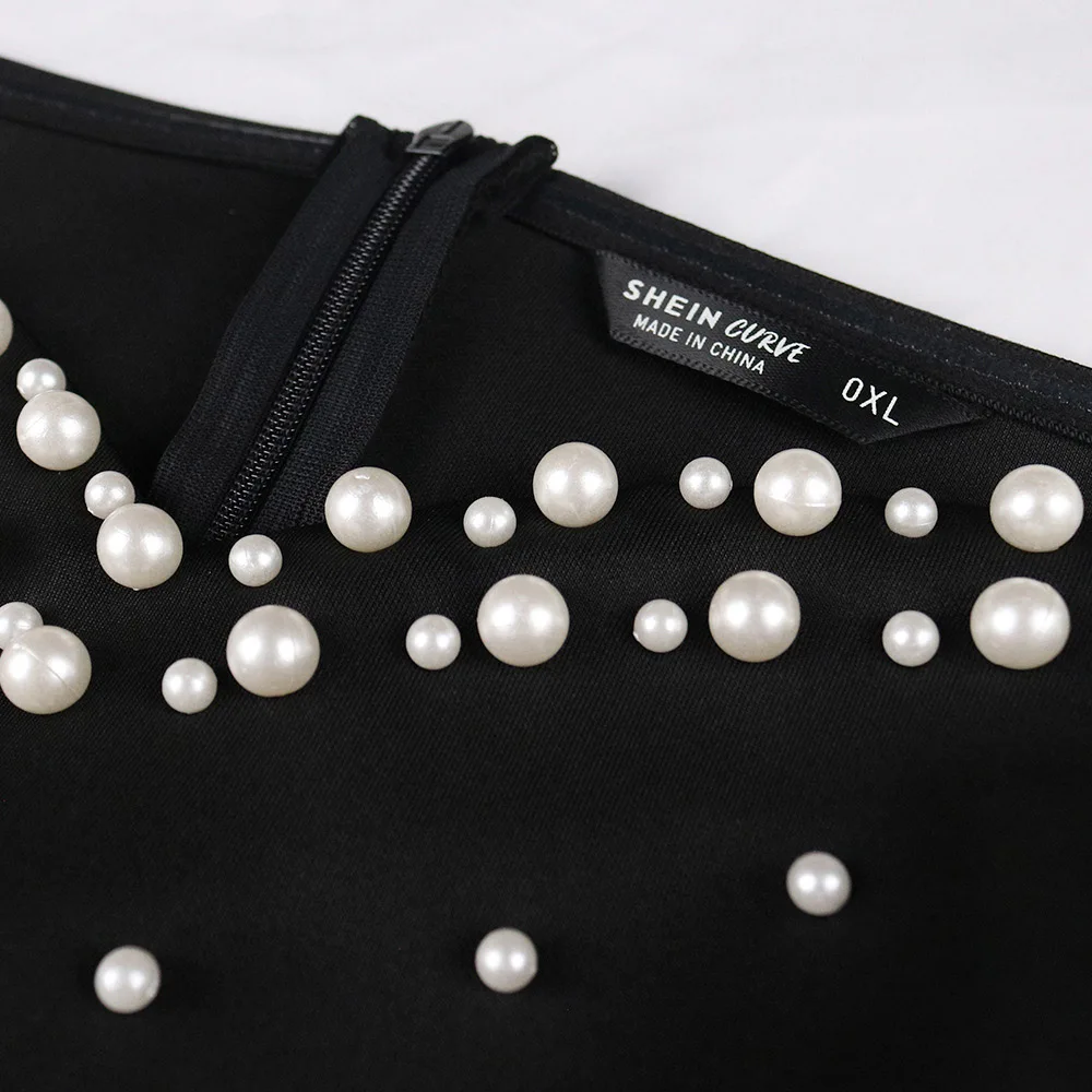 

Western Style Ladies Dresses Spring Summer Fashion African Oversize Casual Sexy Organza Perspective Dots Beading One Shoulder