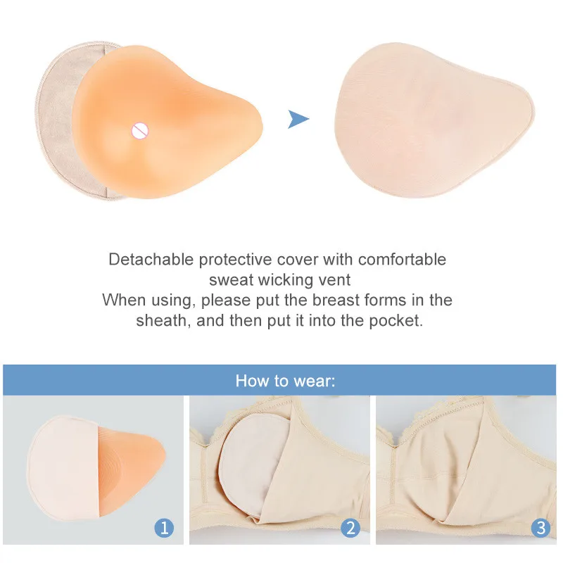 

Silicone Breast Form Hot Sale New Design Fake Breast for Mastectomy or Small Flat Chest Favorite