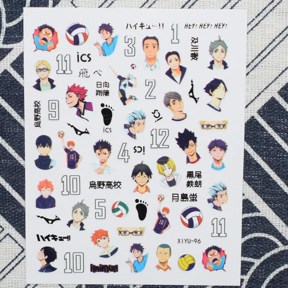 

10 шт., декоративные наклейки для ногтей в японском стиле