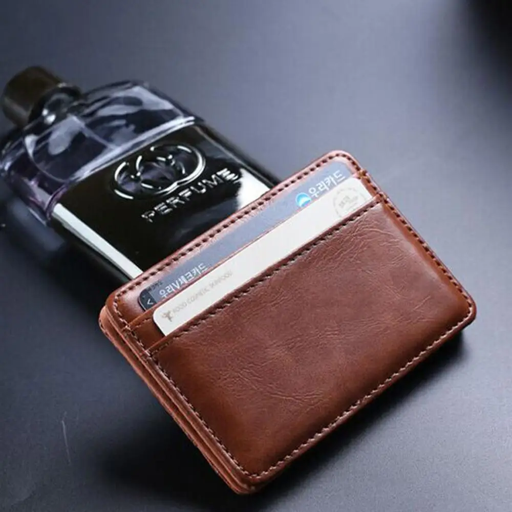 Ультратонкий компактный кошелек мужской деловой из искусственной кожи с