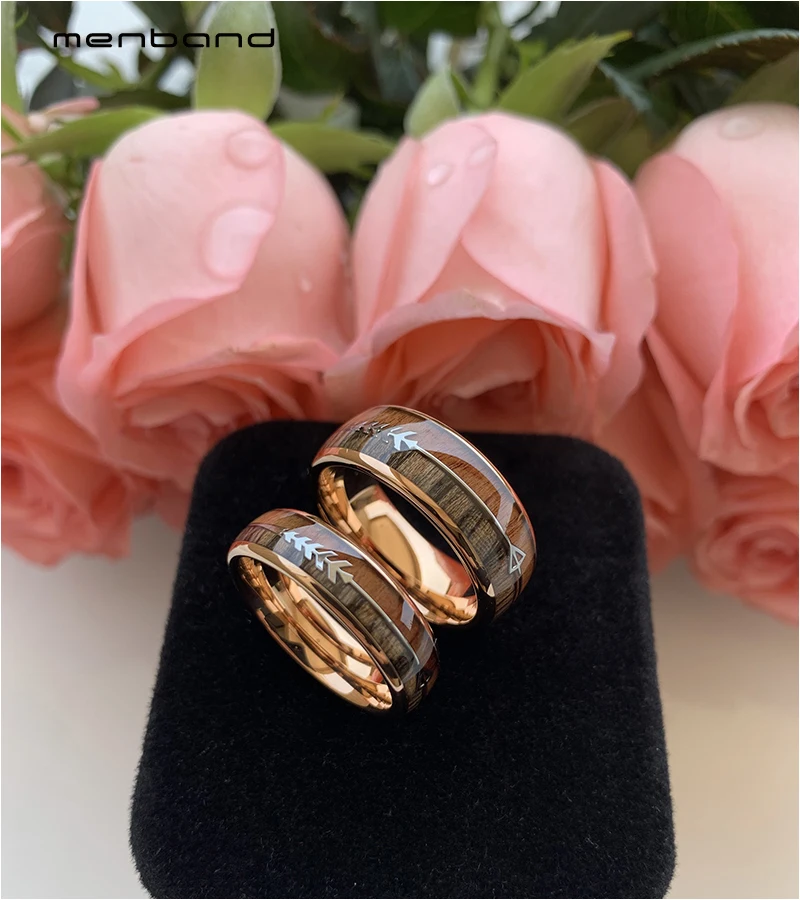 Вольфрамовые обручальные кольца для мужчин и женщин мужские из розового золота