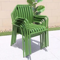 new design modern brand bistro dining outdoor garden restaurant patio metal aluminum stackable chairs table set furniture