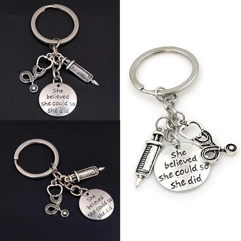 Шприц брелок стетоскоп для ключей докторская медсестры медицинский студент