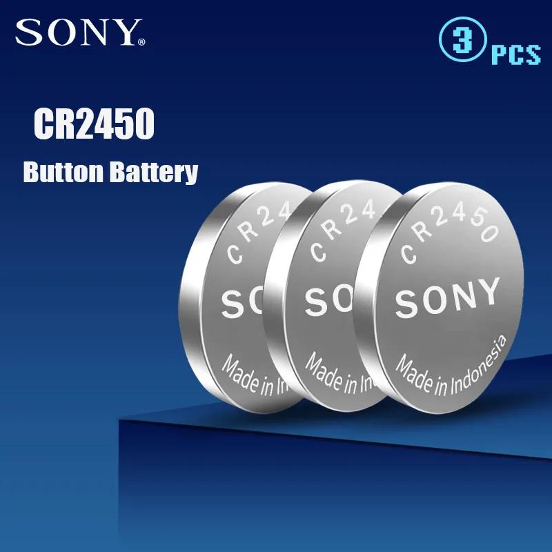 3 шт. 100% оригинальных литиевых батарей Sony CR2450 CR 2450 3V 550mah для часов Swatch, автомобильных ключей, часов, педометров, кнопочных монетных батарей.