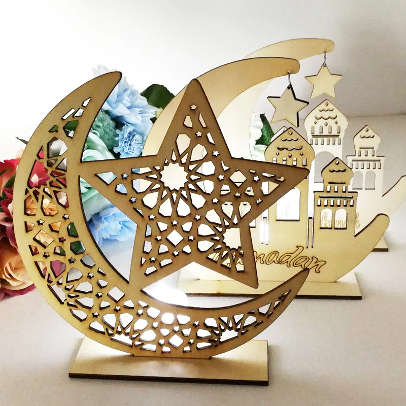 Eid Mubarak деревянные украшения на Рамадан для дома мусульманские буквы сделай сам