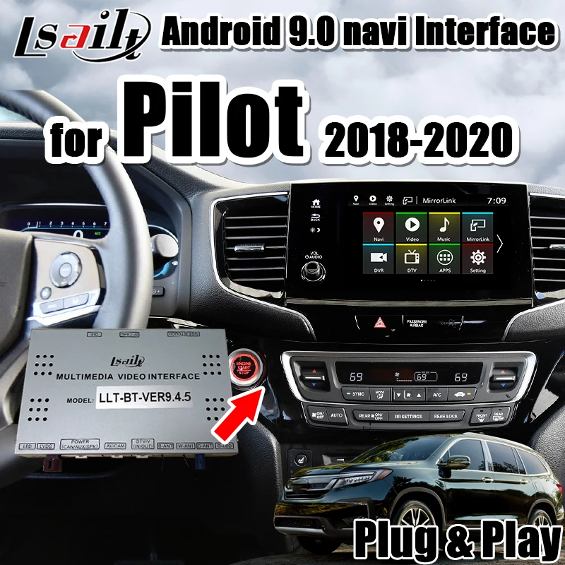 Мультимедийный видеоинтерфейс Android 7 1 для Honda Pilot 2018 2019 с google play mirrorlink интерфейс