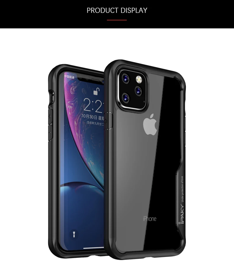 Для apple iphone 11 pro max Чехол iPaky силиконовый акриловый Гибридный противоударный прозрачный чехол iphone 11 6,1 pro 5,8 max чехлы