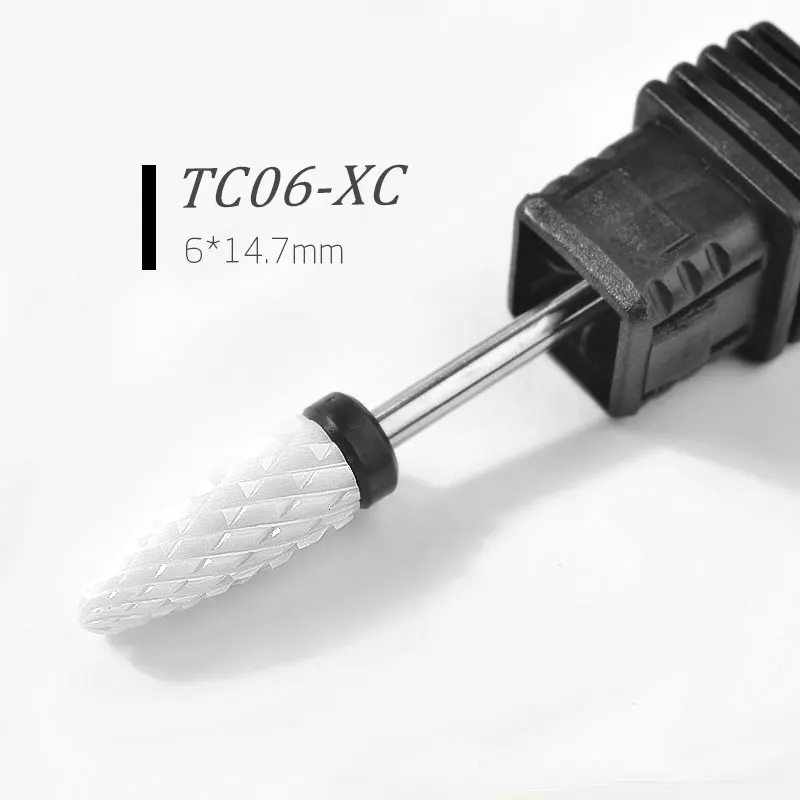 TC06-XC 1 шт. керамические 3/3" сверла для дизайна ногтей 23 Типа Фрезы для маникюра, пилка для электрического устройства, аксессуары для станка, инструмент для снятия заусенцев - Цвет: TC06-XC
