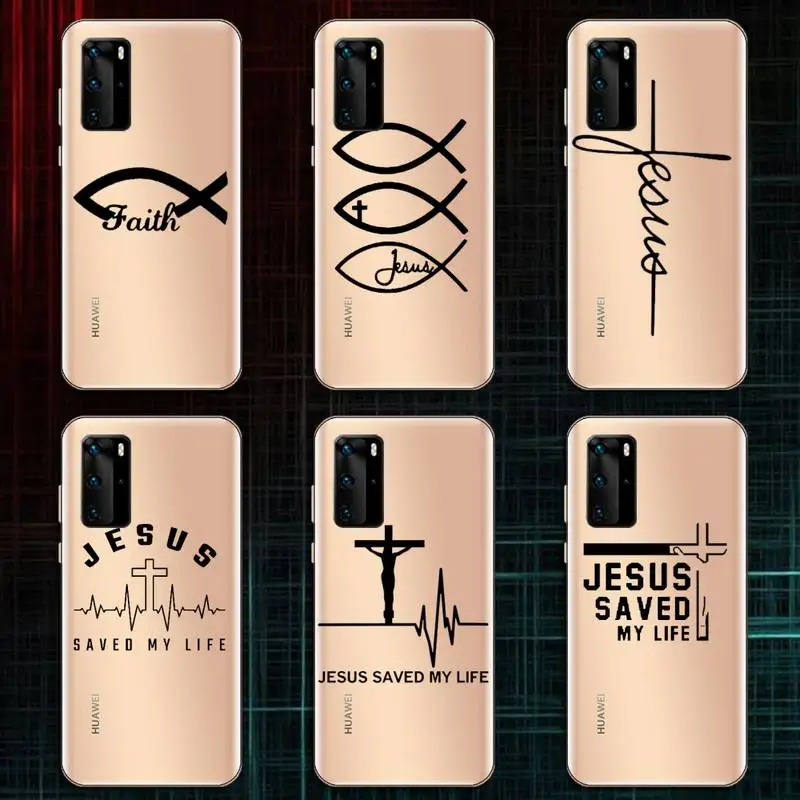 

Faith Christian Religious Jesus Phone Case Transparent for Huawei honor A X V 9 8 10 20 I S max note pro mate lite