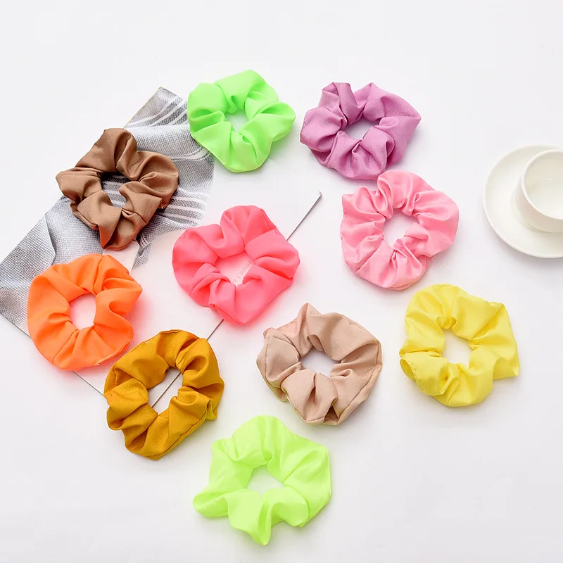 Корейские летние винтажные Однотонные резинки для волос женщин и девочек