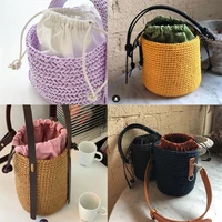 handmade weave handbag bucket bag set shoulder strap leather wide bag strap bottoms with hardware accessories for handbags