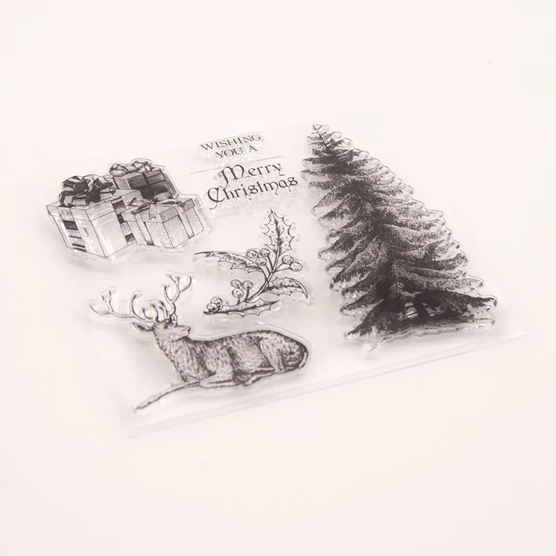 

Transparent Stamps Christmas Gift Deer Clear Stamp Rubber Silicone Scrapbooking for Card Making Album Craft Decor New 2019 Stamp
