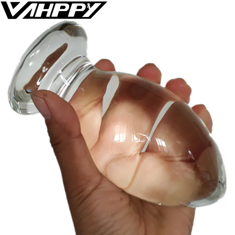 Большая Анальная пробка супер прозрачная стеклянная анальный фаллоимитатор