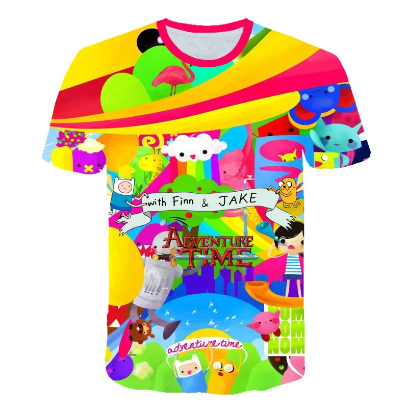 

Funny Summer Boys/Girls Game 3D Printed Adventure Time Kids New Short Sleeve T-shirt Harajuku Cartoon Children Cute Tee Shirt