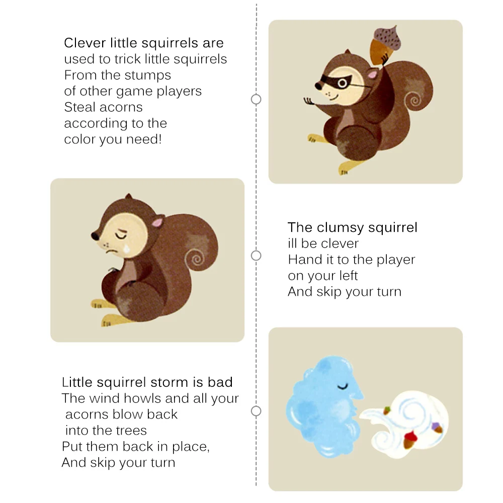 

Board Children Wooden Educational Toys Squirrel Clip Nut Turntable Game multi-play concentration training party game toy gift