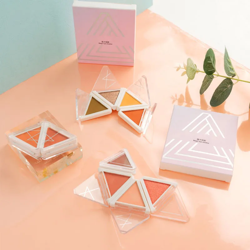 Телесные матовые тени для век четыре цвета складные Волшебные Тени Палетка