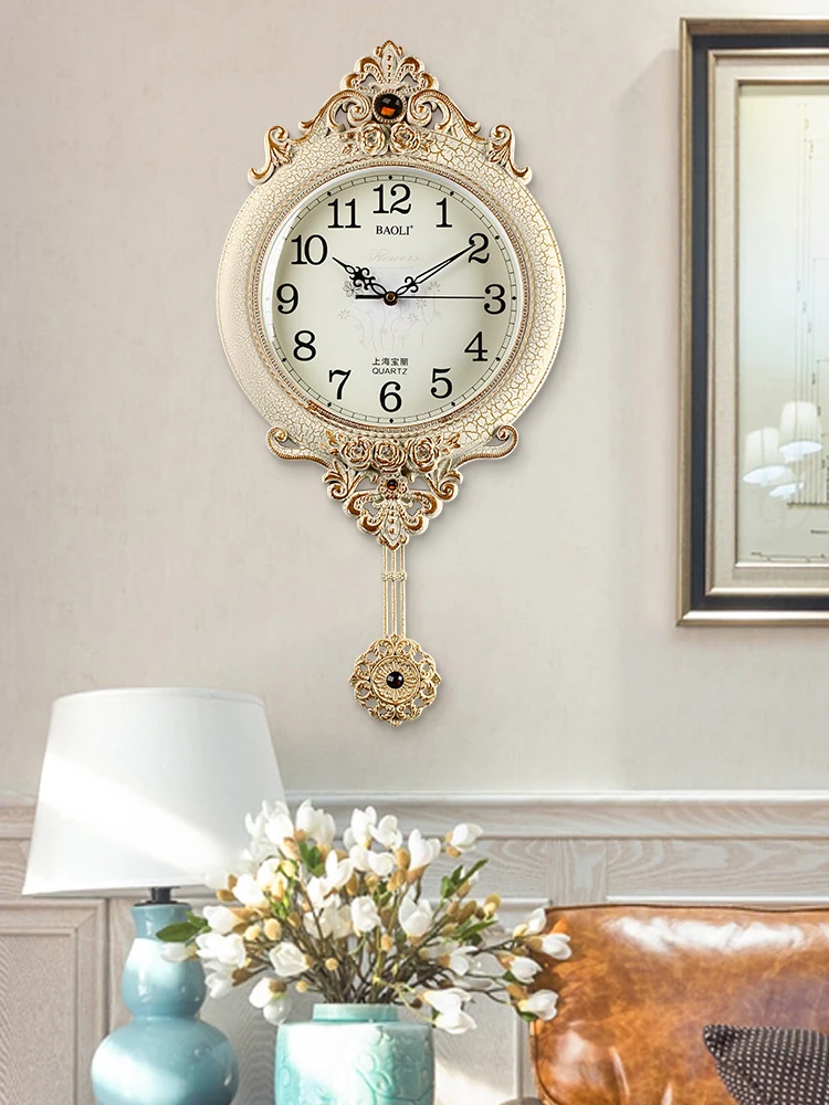 

Creative Nordic Wall Clock Vintage Luxury Large Living Room Pendulum Clock Silent Modern Reloj De Pared Home Decoration 50BGZ