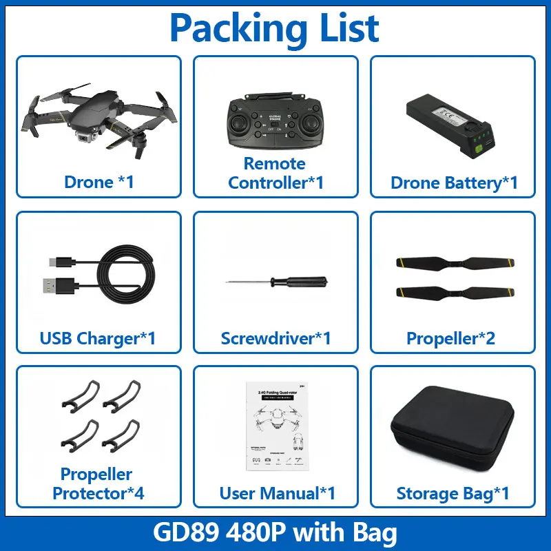 480P Bag Дрон E58 Дрон EXA Дрон с HD камерой 1080P видео Дрон X Pro RC Вертолет FPV Квадрокоптер дроны VS Дрон E58 E520 - Цвет: 480P Bag